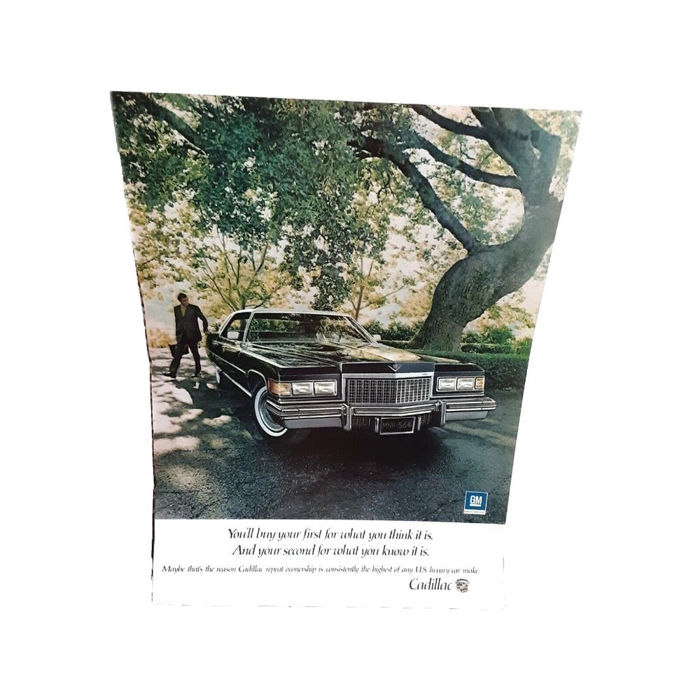 1975 Cadillac Deville Luxury Original Print Ad vintage 70s